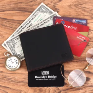 Brooklyn Bridge Genuine Leather Wallet for Men with Coin Pocket – Oil Pull Up Brown RFID Safe Bifold Wallet-BB-MLW-786-CW-FG-OPL-YS-BROWN 1