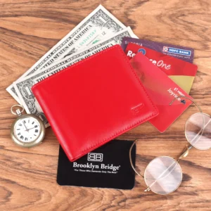 Brooklyn Bridge Genuine Nappa Leather Wallet for Men with Coin Pocket & RFID-BB-MW-786-CW-FG-NL-YS-RED 1