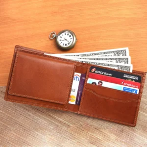 Brooklyn Bridge Genuine Leather Wallet for Men with Coin Pocket – RFID Safe VT Bifold Wallet BB-MW-793-CW-FG-VTL-YS-BROWN 1